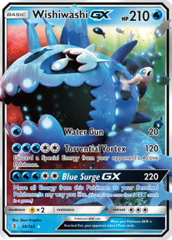 Wishiwashi-GX, Guardians Rising #38, Pokémon TCG card