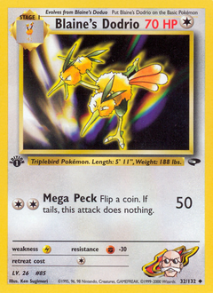 Blaine's Dodrio, Gym Challenge #32, Pokémon TCG card
