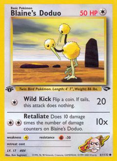 Blaine's Doduo, Gym Challenge #61, Pokémon TCG card