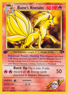 Blaine's Ninetales, Gym Challenge #21, Pokémon TCG card
