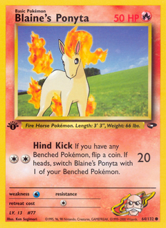 Blaine's Ponyta, Gym Challenge #64, Pokémon TCG card