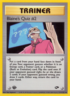 Blaine's Quiz #2, Gym Challenge #111, Pokémon TCG card