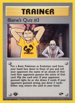 Blaine's Quiz #3, Gym Challenge #112, Pokémon TCG card