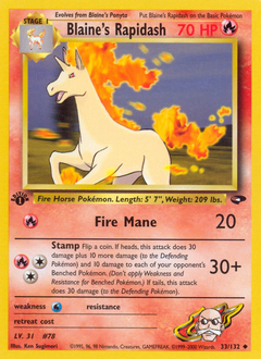 Blaine's Rapidash, Gym Challenge #33, Pokémon TCG card