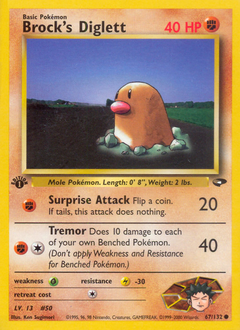 Brock's Diglett, Gym Challenge #67, Pokémon TCG card