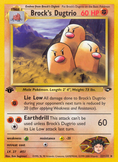 Brock's Dugtrio, Gym Challenge #22, Pokémon TCG card