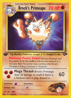 Brock's Primeape, Gym Challenge #35, Pokémon TCG card