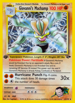 Giovanni's Machamp, Gym Challenge #6, Pokémon TCG card