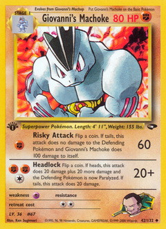 Giovanni's Machoke, Gym Challenge #42, Pokémon TCG card