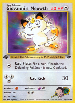 Giovanni's Meowth, Gym Challenge #74, Pokémon TCG card