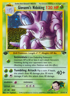 Giovanni's Nidoking, Gym Challenge #7, Pokémon TCG card