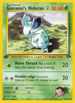 Giovanni's Nidoran ♀, Gym Challenge #75, Pokémon TCG card