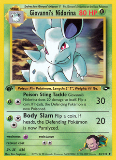 Giovanni's Nidorina, Gym Challenge #44, Pokémon TCG card