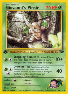 Giovanni's Pinsir, Gym Challenge #24, Pokémon TCG card