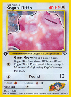 Koga's Ditto, Gym Challenge #10, Pokémon TCG card