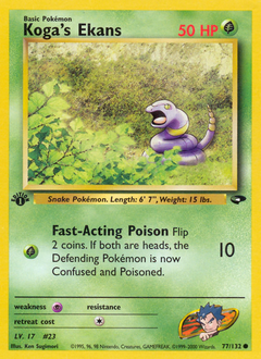 Koga's Ekans, Gym Challenge #77, Pokémon TCG card