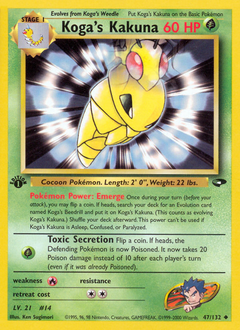 Koga's Kakuna, Gym Challenge #47, Pokémon TCG card