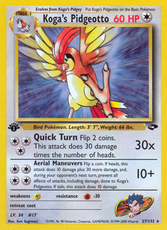 Koga's Pidgeotto, Gym Challenge #27, Pokémon TCG card