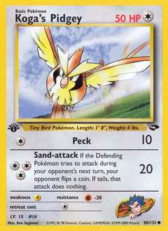 Koga's Pidgey, Gym Challenge #80, Pokémon TCG card