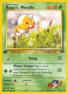 Koga's Weedle, Gym Challenge #82, Pokémon TCG card