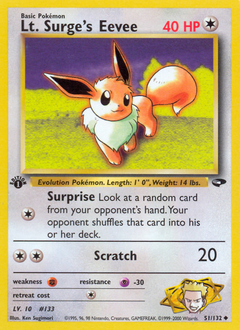 Lt. Surge's Eevee, Gym Challenge #51, Pokémon TCG card