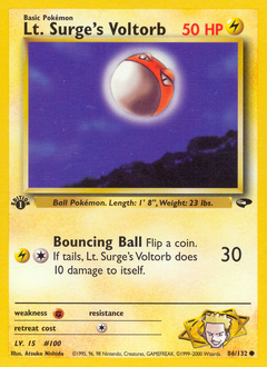 Lt. Surge's Voltorb, Gym Challenge #86, Pokémon TCG card