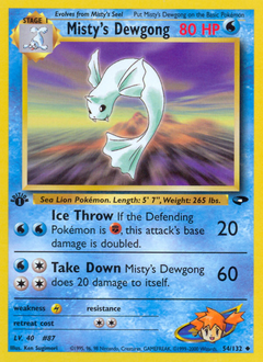 Misty's Dewgong, Gym Challenge #54, Pokémon TCG card