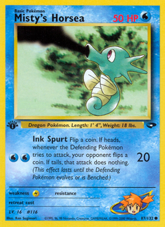 Misty's Horsea, Gym Challenge #87, Pokémon TCG card
