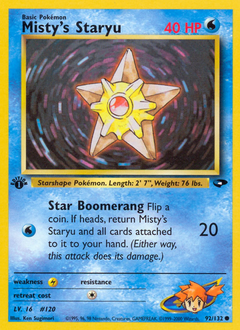Misty's Staryu, Gym Challenge #92, Pokémon TCG card