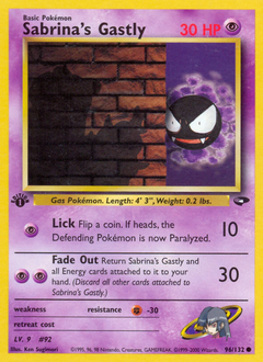 Sabrina's Gastly, Gym Challenge #96, Pokémon TCG card