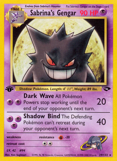 Sabrina's Gengar, Gym Challenge #29, Pokémon TCG card