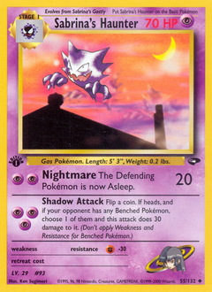 Sabrina's Haunter, Gym Challenge #55, Pokémon TCG card