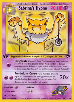 Sabrina's Hypno, Gym Challenge #56, Pokémon TCG card