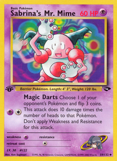 Sabrina's Mr. Mime, Gym Challenge #59, Pokémon TCG card