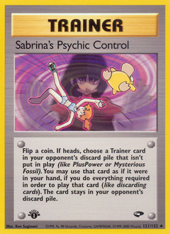 Sabrina's Psychic Control, Gym Challenge #121, Pokémon TCG card