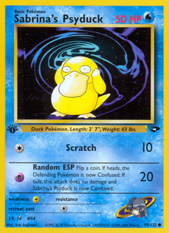 Sabrina's Psyduck, Gym Challenge #99, Pokémon TCG card