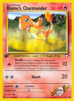 Blaine's Charmander, Gym Heroes #61, Pokémon TCG card