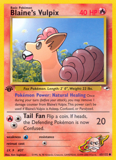 Blaine's Vulpix, Gym Heroes #65, Pokémon TCG card