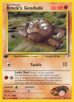 Brock's Geodude, Gym Heroes #38, Pokémon TCG card