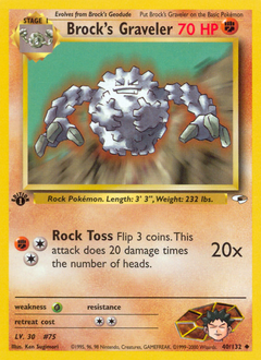 Brock's Graveler, Gym Heroes #40, Pokémon TCG card