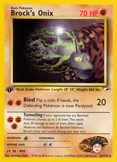 Brock's Onix, Gym Heroes #21, Pokémon TCG card