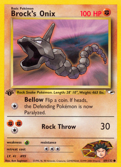 Brock's Onix, Gym Heroes #69, Pokémon TCG card