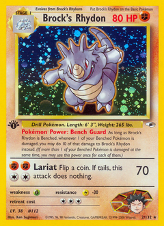 Brock's Rhydon, Gym Heroes #2, Pokémon TCG card
