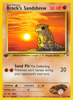 Brock's Sandshrew, Gym Heroes #72, Pokémon TCG card