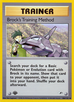 Brock's Training Method, Gym Heroes #106, Pokémon TCG card