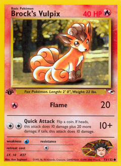 Brock's Vulpix, Gym Heroes #73, Pokémon TCG card