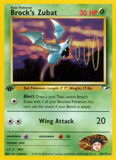 Brock's Zubat, Gym Heroes #24, Pokémon TCG card
