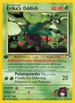 Erika's Oddish, Gym Heroes #47, Pokémon TCG card