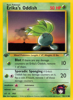 Erika's Oddish, Gym Heroes #78, Pokémon TCG card