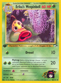 Erika's Weepinbell, Gym Heroes #48, Pokémon TCG card